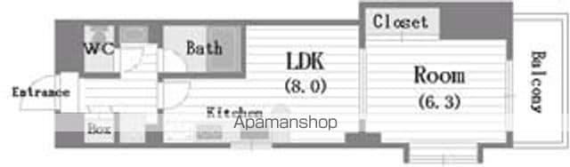 シティスパイア上町台 (1LDK/7階)の間取り写真