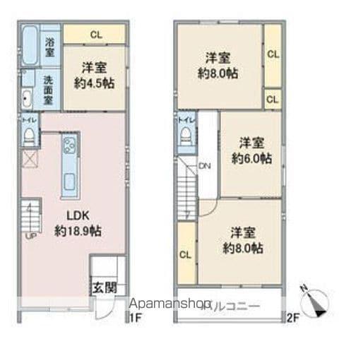 名古屋市東山線 一社駅 徒歩13分 2階建 築5年(4LDK)の間取り写真