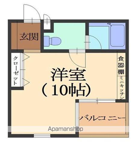 オークヴィラ(ワンルーム/3階)の間取り写真