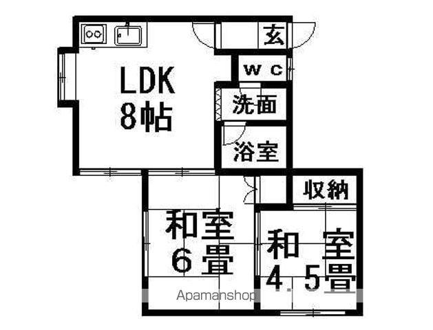 スクエア(2LDK/1階)の間取り写真