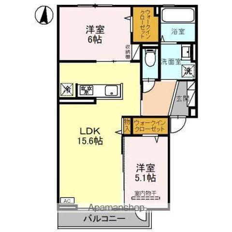 ルナリア(2LDK/2階)の間取り写真