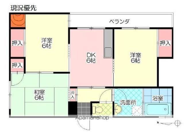コーポ三晃(3DK/3階)の間取り写真