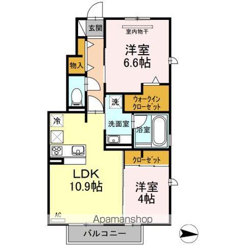 サンライズ烏森(2LDK/1階)の間取り写真