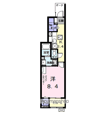 サザンカ ガーデン(1K/1階)の間取り写真