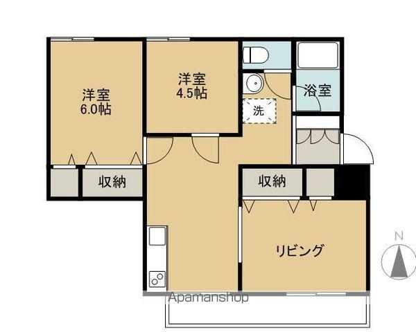 エトワール八木田(2LDK/3階)の間取り写真