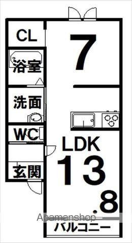 クインベラ(1LDK/1階)の間取り写真