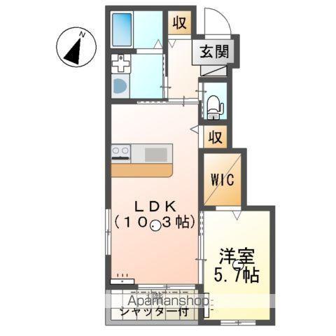 GREEN HILLS 小文字(1LDK/1階)の間取り写真
