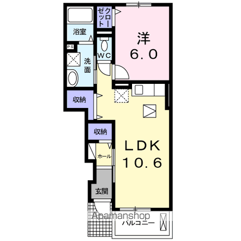 SORA(1LDK/1階)の間取り写真