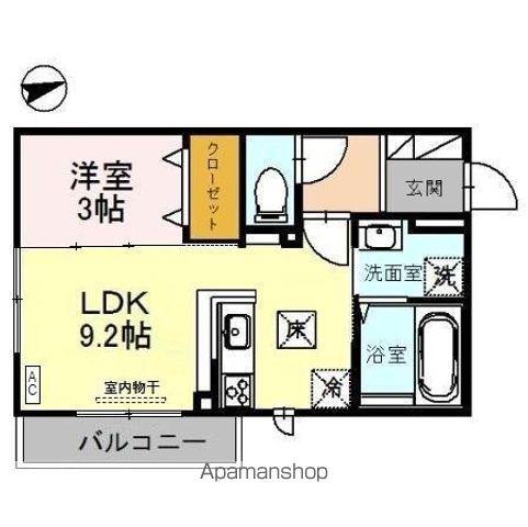 セリリアⅠ(1LDK/1階)の間取り写真