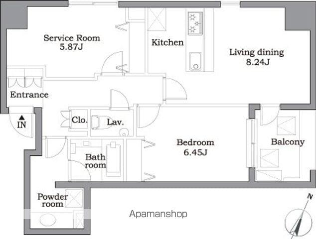 レジディア東麻布(1SLDK/3階)の間取り写真