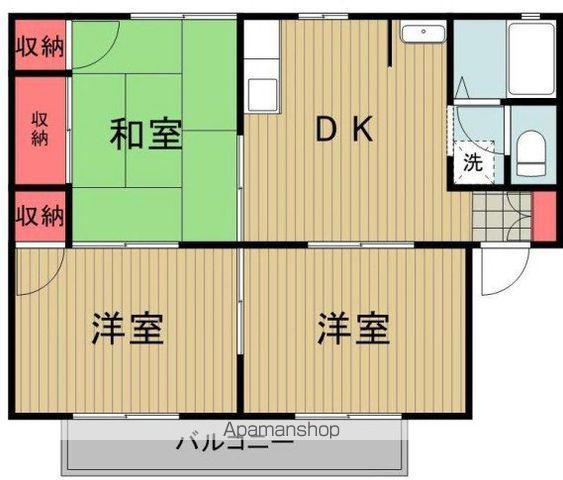 シャルマン舟山(3DK/2階)の間取り写真