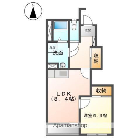 ウエストホープ灯明寺(1LDK/1階)の間取り写真