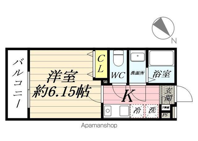 ブランミュール横浜鶴見2(1K/3階)の間取り写真