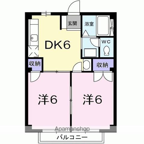 フレンドリーハイツ(2DK/2階)の間取り写真