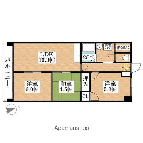 サクセス小田井(3LDK/5階)の間取り写真