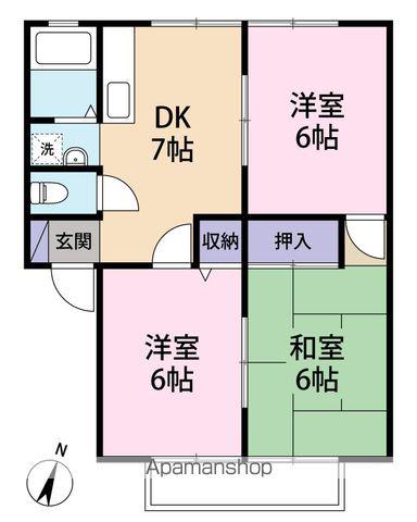 サンビレッジイシウラ(3DK/2階)の間取り写真