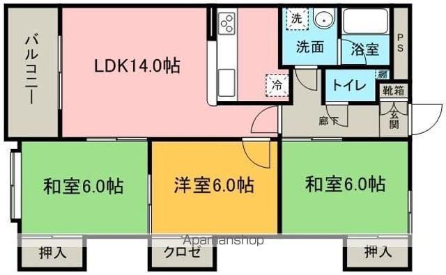 フォレスト多々良91(3LDK/3階)の間取り写真