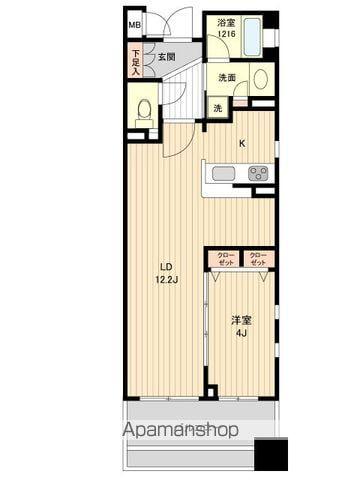 HF銀座レジデンスイースト(1LDK/4階)の間取り写真