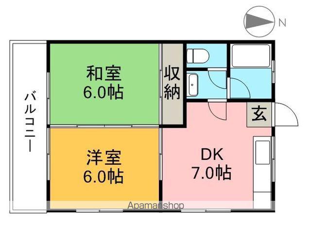 ハイツセピア(2DK/4階)の間取り写真