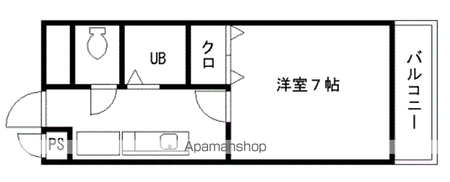 渡辺ビル(1K/2階)の間取り写真