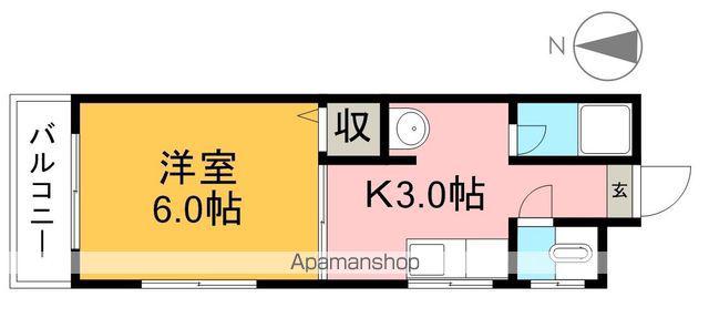 第二登勢(1K/3階)の間取り写真