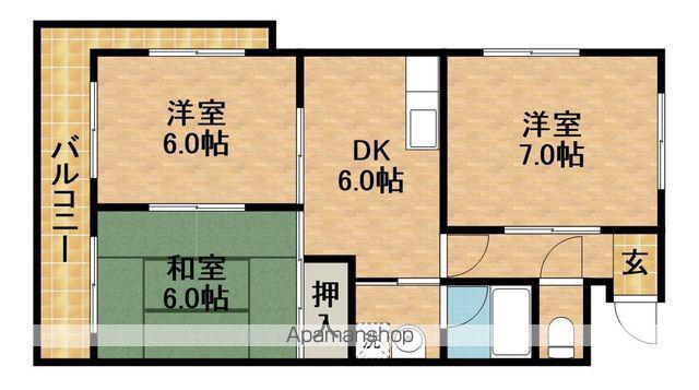 パークコート(3DK/4階)の間取り写真
