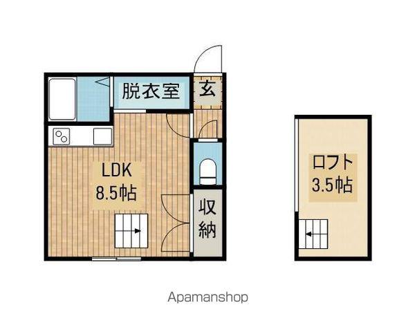 メゾネットハウス(ワンルーム/1階)の間取り写真