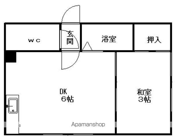 レインボーハイツ(1DK/1階)の間取り写真