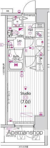 ガーラ・リバースクエア横濱南(1K/7階)の間取り写真