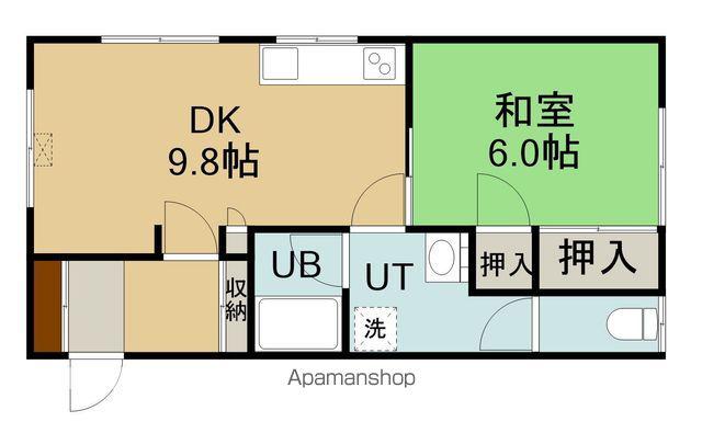 ハイツブルーウィロー4(1LDK/2階)の間取り写真