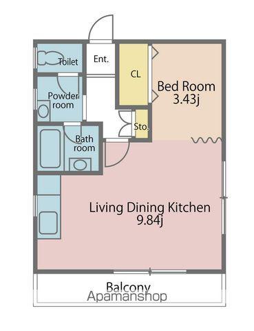 カーサセルベ(1LDK/3階)の間取り写真