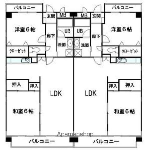 ラ・フォーレ一社(2LDK/2階)の間取り写真