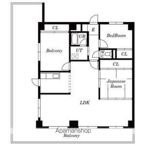 エステート高針台(3LDK/4階)の間取り写真