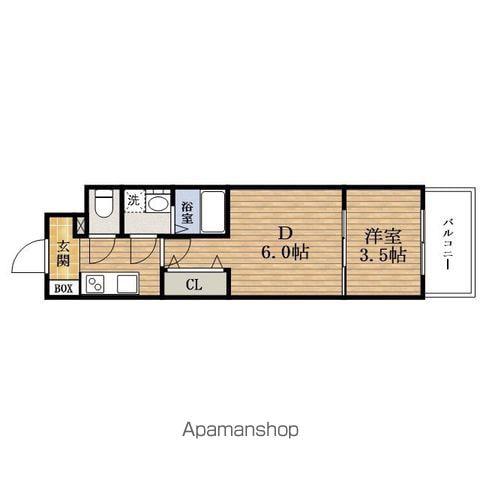 ESLEAD RESIDENCE大阪谷町ザ・マークス(1DK/11階)の間取り写真