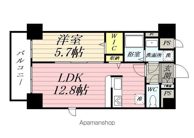 オ・ソレイユ 千葉(1LDK/6階)の間取り写真