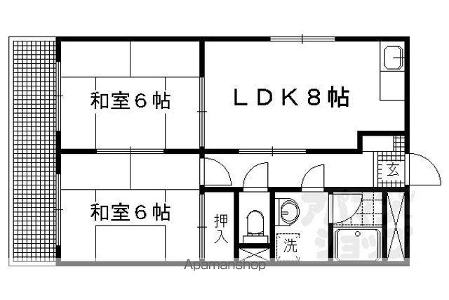 グランドールサカタ(2LDK/2階)の間取り写真