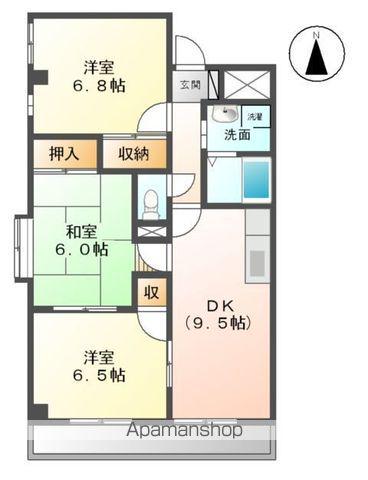 プレジデント岩沼弐番館(3DK/2階)の間取り写真