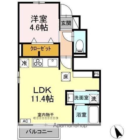 D-ROOM盛岡みたけ(1LDK/1階)の間取り写真