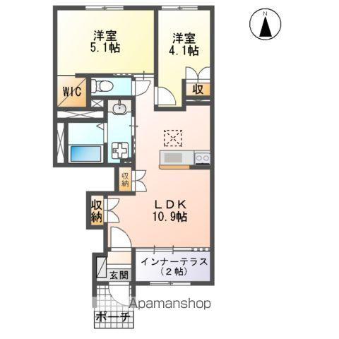 クリスタル・ガーデン(2LDK/1階)の間取り写真