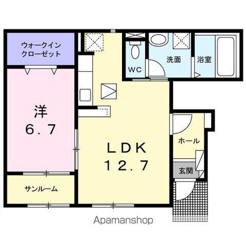 アンソロジー(1LDK/1階)の間取り写真