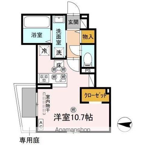 メルベーユトリシア(ワンルーム/1階)の間取り写真