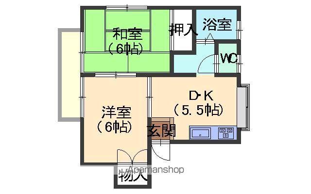 メゾンT・C3号館(2DK/2階)の間取り写真