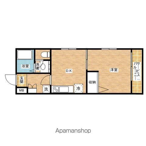 ESPOIR COTEAU(1DK/2階)の間取り写真