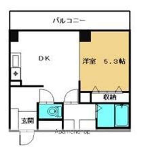 高徳線 高松駅(香川) 徒歩9分 5階建 築26年(1DK/4階)の間取り写真