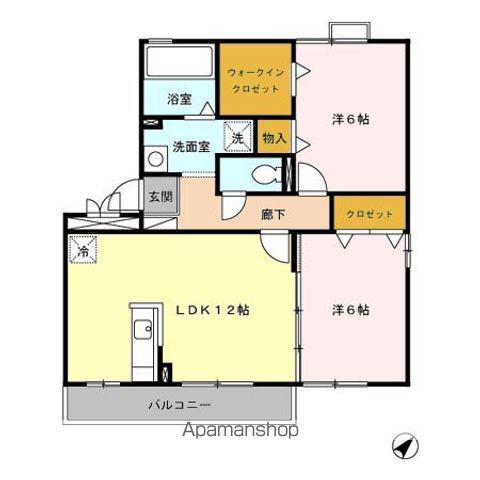 ヴェルドミール(2LDK/1階)の間取り写真