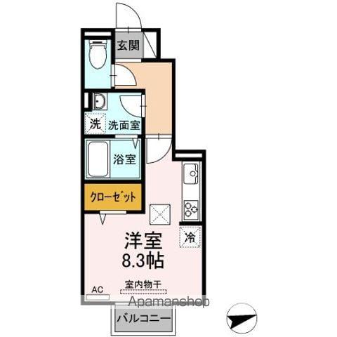 ティエラ M(ワンルーム/1階)の間取り写真