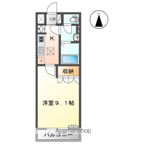 ファーストヒルズ(1K/1階)の間取り写真
