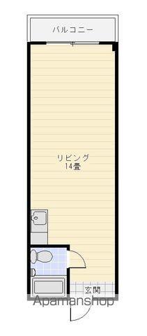 ロックバレー大野(ワンルーム/1階)の間取り写真