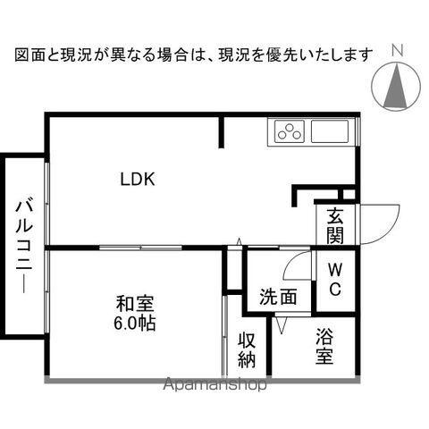 パナハイツランドマークB(1LDK/1階)の間取り写真
