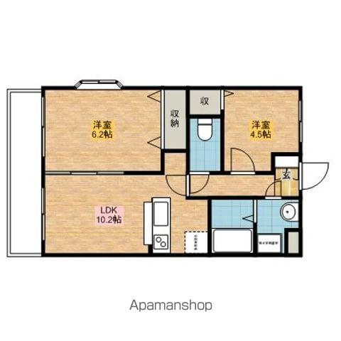 ファミールヴィラ深芝Ⅰ号館(2LDK/1階)の間取り写真